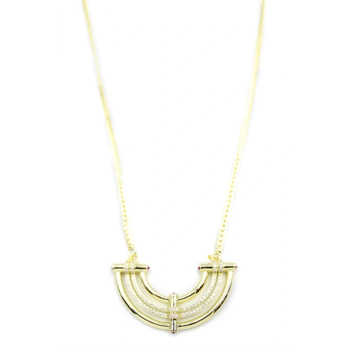 Taşlı Vip Kolye - Altın