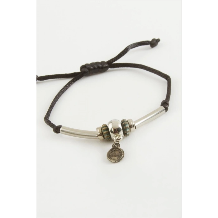 Tuğra Metal Aparatlı İp Bileklik