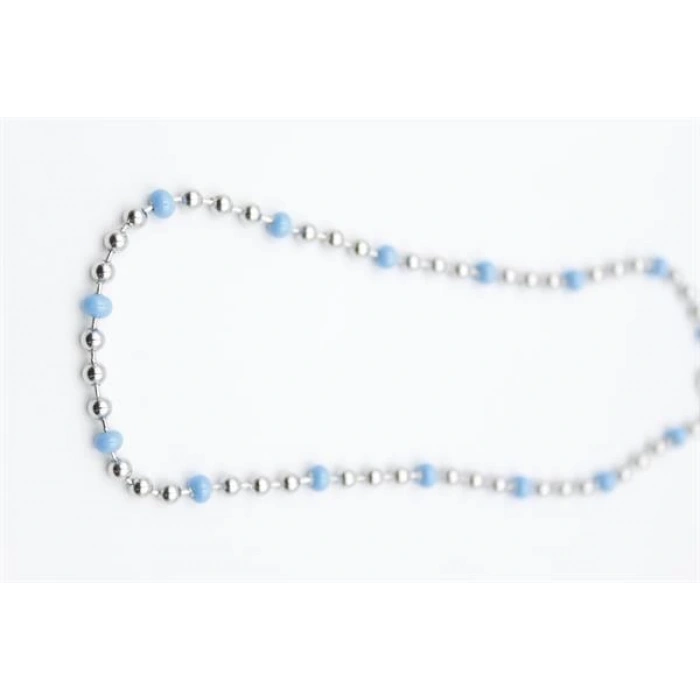 Turkuaz Boncuk Kolye - Gümüş