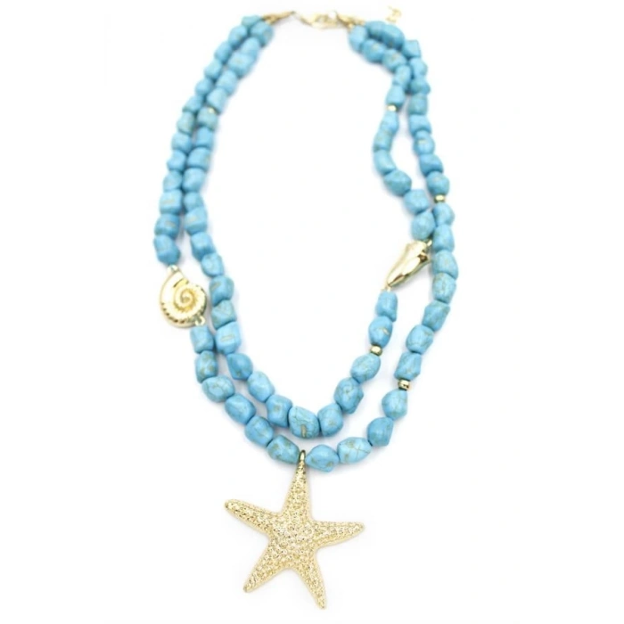 Turkuaz Doğal Taşlı Kolye - Turkuaz