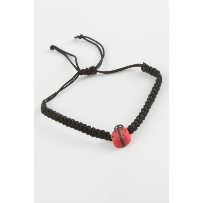 Uğur Böceği Makrome Örgülü Bileklik