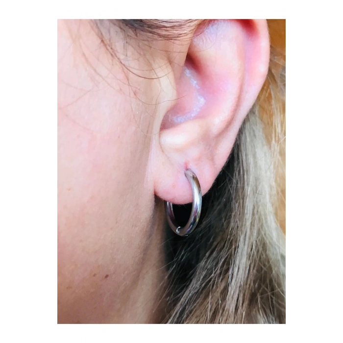 Unisex Cerrahi Çelik Kararmaz Kalın Spor Halka Küpe