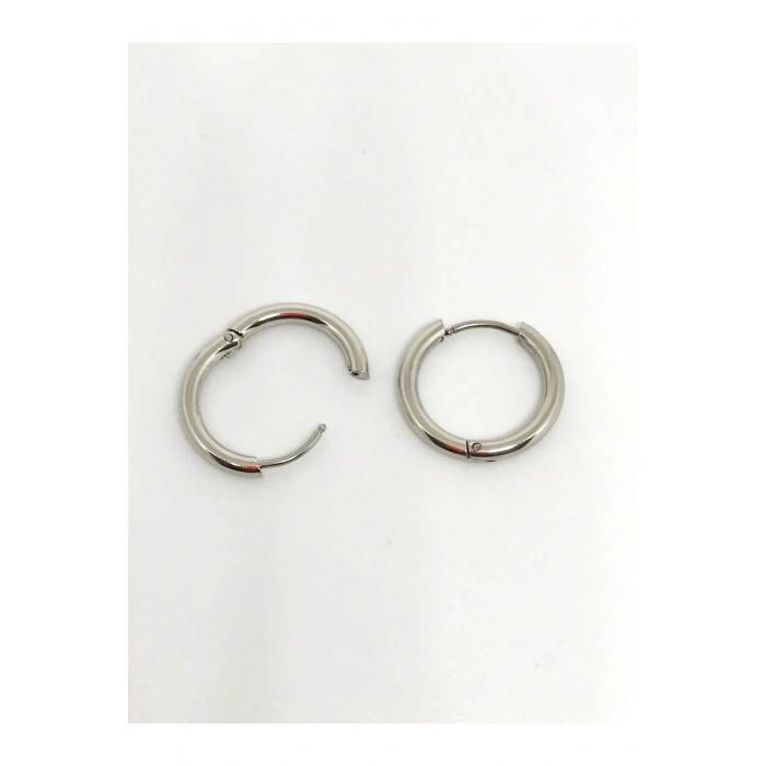 Unisex Cerrahi Çelik Kararmaz Kalın Spor Halka Küpe