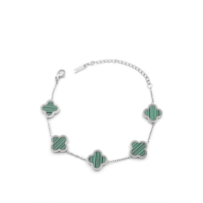 VC Yonca Bileklik Gümüş - Yeşil