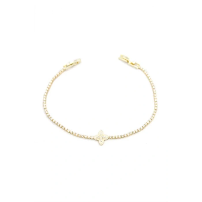VC Yonca Taşlı Bileklik - Altın