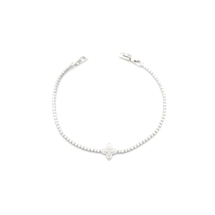 VC Yonca Taşlı Bileklik - Gümüş