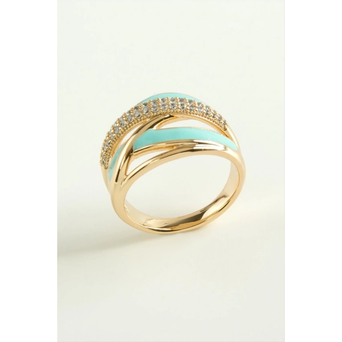 Xuping Karışık Mineli Lüks Çelik Yüzük