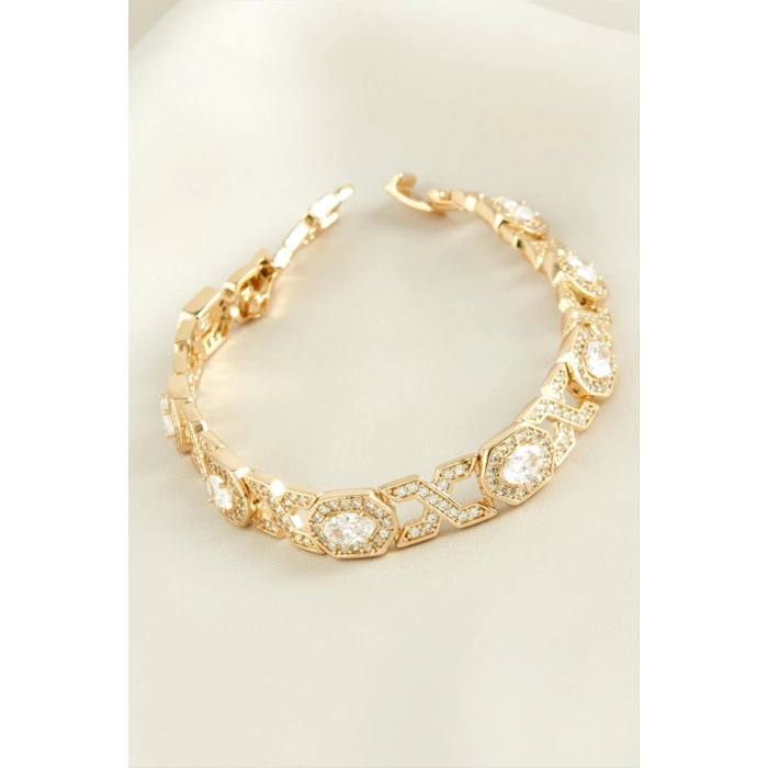 Xuping Oval Zirkon Taşlı Lüks Çelik Bileklik