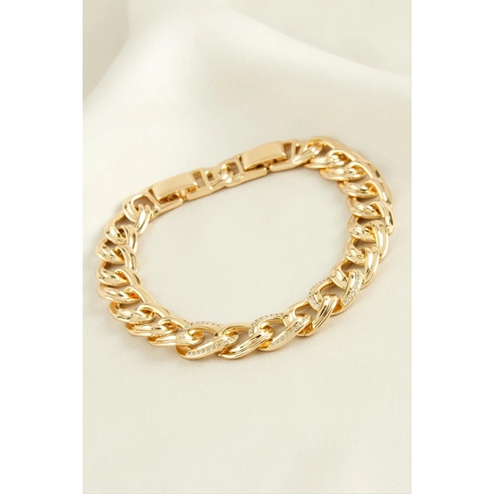 Xuping Oval Zirkon Taşlı Lüks Çelik Bileklik