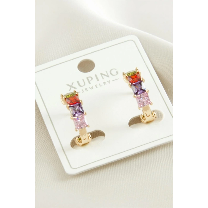 Xuping Zirkon Taşlı Lüks Çelik Küpe