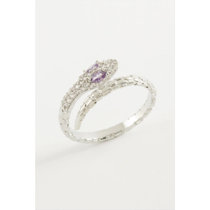 Yılan Zirkon Taşlı Yüzük