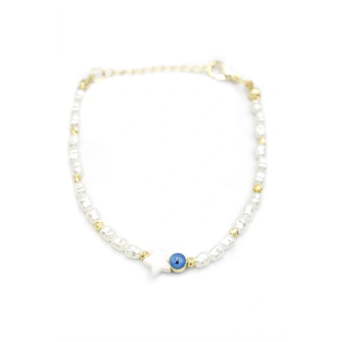 Yıldız İnci Bileklik - Beyaz