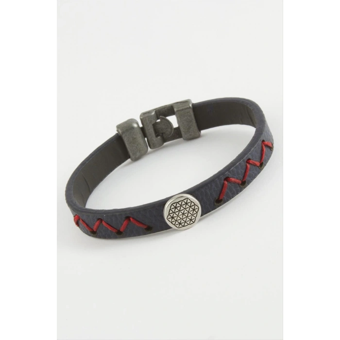 Zemin Desenli Kaliteli Suni Deri Bileklik