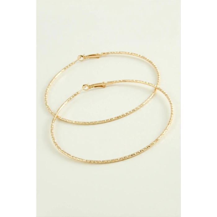 Zikzak Burgulu Metal Halka Küpe 8-9-10 cm