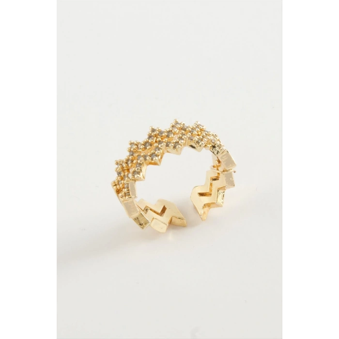 Zikzak Zirkon Taşlı Yüzük