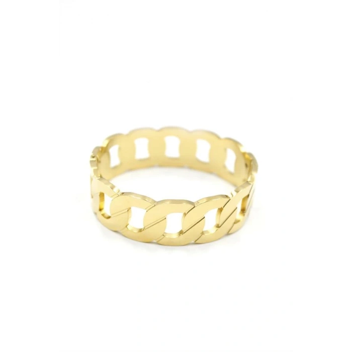 Zincir Çelik Bilezik - Altın