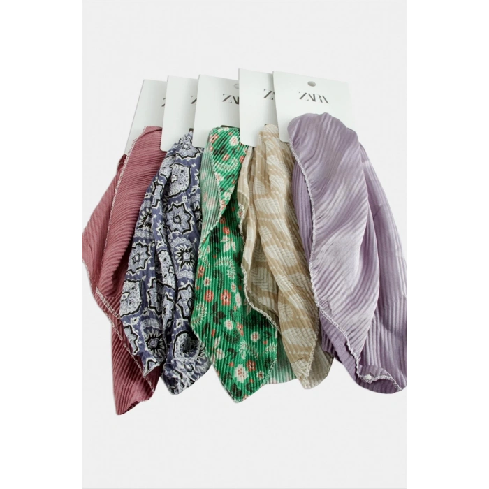 Zr Karışık Pliseli Fular 50 cm