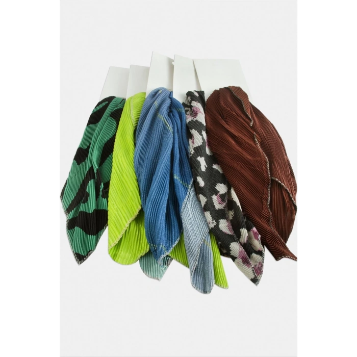 Zr Karışık Pliseli Fular 50 cm