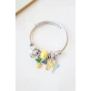 Çelik Charmlı Ananas Balon Bileklik - Sarı