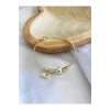 Gold Filli Nazar Boncuklu Taşlı Charm Bileklik