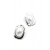 İnci Oval Küpe - Gümüş