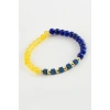 Sarı Lacivert Doğaltaş Bileklik 6 mm
