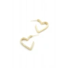 Taşlı Kalp Küpe - 14K Altın