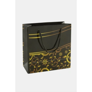 11*11 Çiçek Desenli İpli Karton Çanta 1 Adet