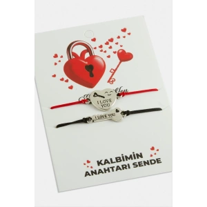 2 Adet Kalp Anahtar İp Bileklik