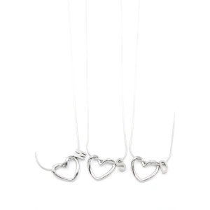 24lü Kalp Harf Kolye - Gümüş