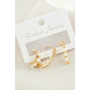 3 Adet Dorika İnci Zirkon Taşlı Küpe