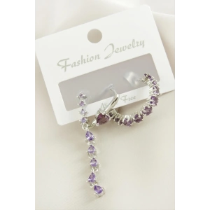 3 Adet Kalp Zirkon Taşlı Küpe