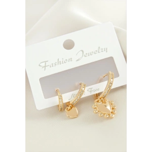 3 Adet Kalp Zirkon Taşlı Küpe