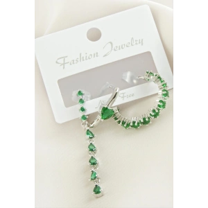 3 Adet Kalp Zirkon Taşlı Küpe