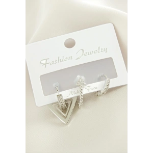 3 Adet Ok Zirkon Taşlı Küpe