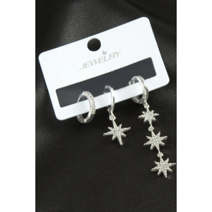 3 Adet Şimşek Zirkon Taşlı Küpe