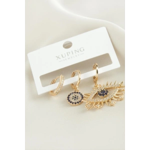 3 Adet Xuping Göz Zirkon Taşlı Lüks Çelik Küpe