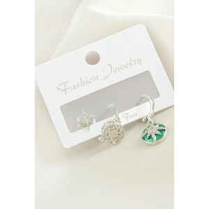 3 Adet Yıldız Zirkon Taşlı Küpe