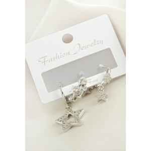 3 Adet Yıldız Zirkon Taşlı Küpe