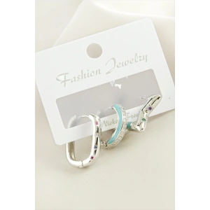 3 Adet Yıldız Zirkon Taşlı Küpe