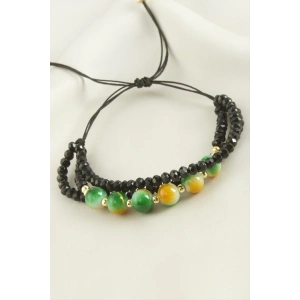 3lü Kristal Boncuk Zincirli Bileklik