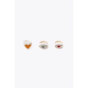 3lü Zra Set Yüzük - Beyaz