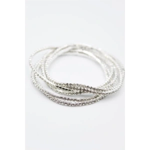 6lı Lastikli Bileklik - Gümüş