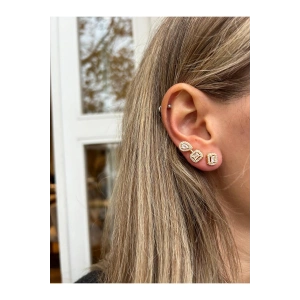 Damla ve Baget Taşlı Zirkon Küpe