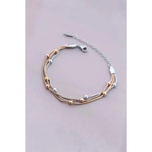 316l Kararmaz Çelik Gümüş Renk Top Zincirli Kadın Bileklik