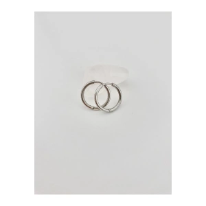 Çelik Halka Küpe Gümüş Renk Orta Boy