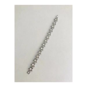Yıldız Figürlü Taşlı Çelik Bileklik 18 cm