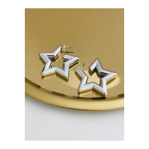 Kadın İthal Yıldız Küpe 4 cm