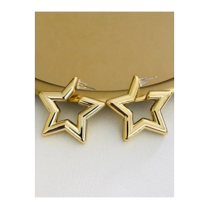 Kadın İthal Yıldız Küpe 4 cm