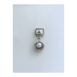 İncili İstiridye Çelik İtalyan Charm